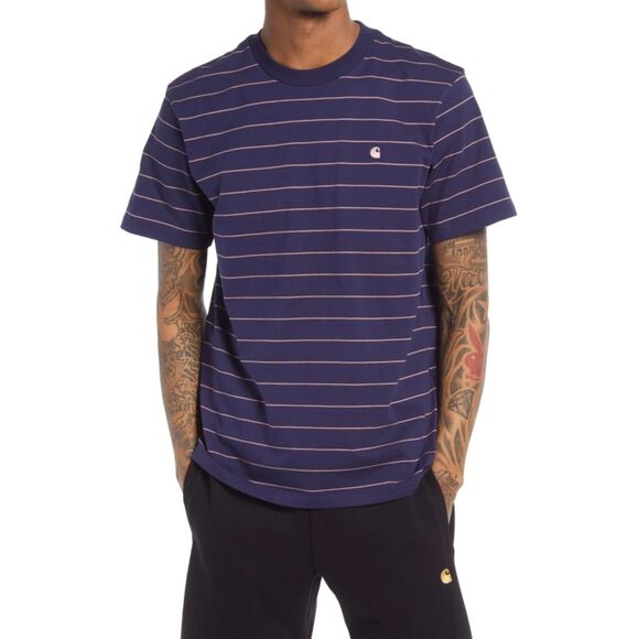 Carhartt Work in Progress WIP Denton Pinstripe Short Sleeve T-Shirt Men's Large - Picture 1 of 8